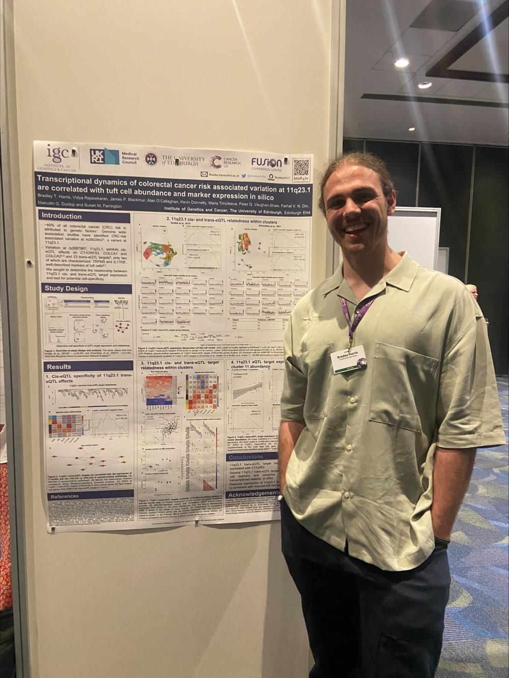 Picture of Bradley presenting the work