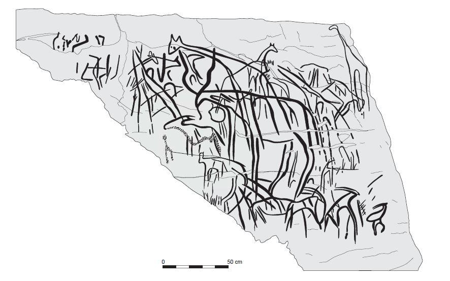 Example drawing from the Wadi al-Ajal Rock Art Project, Libya