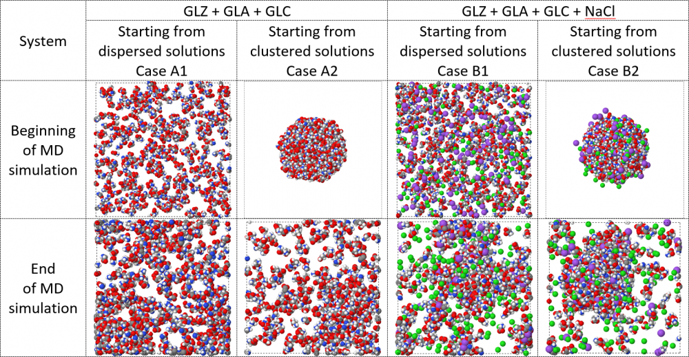 Molecular dynamic simulations